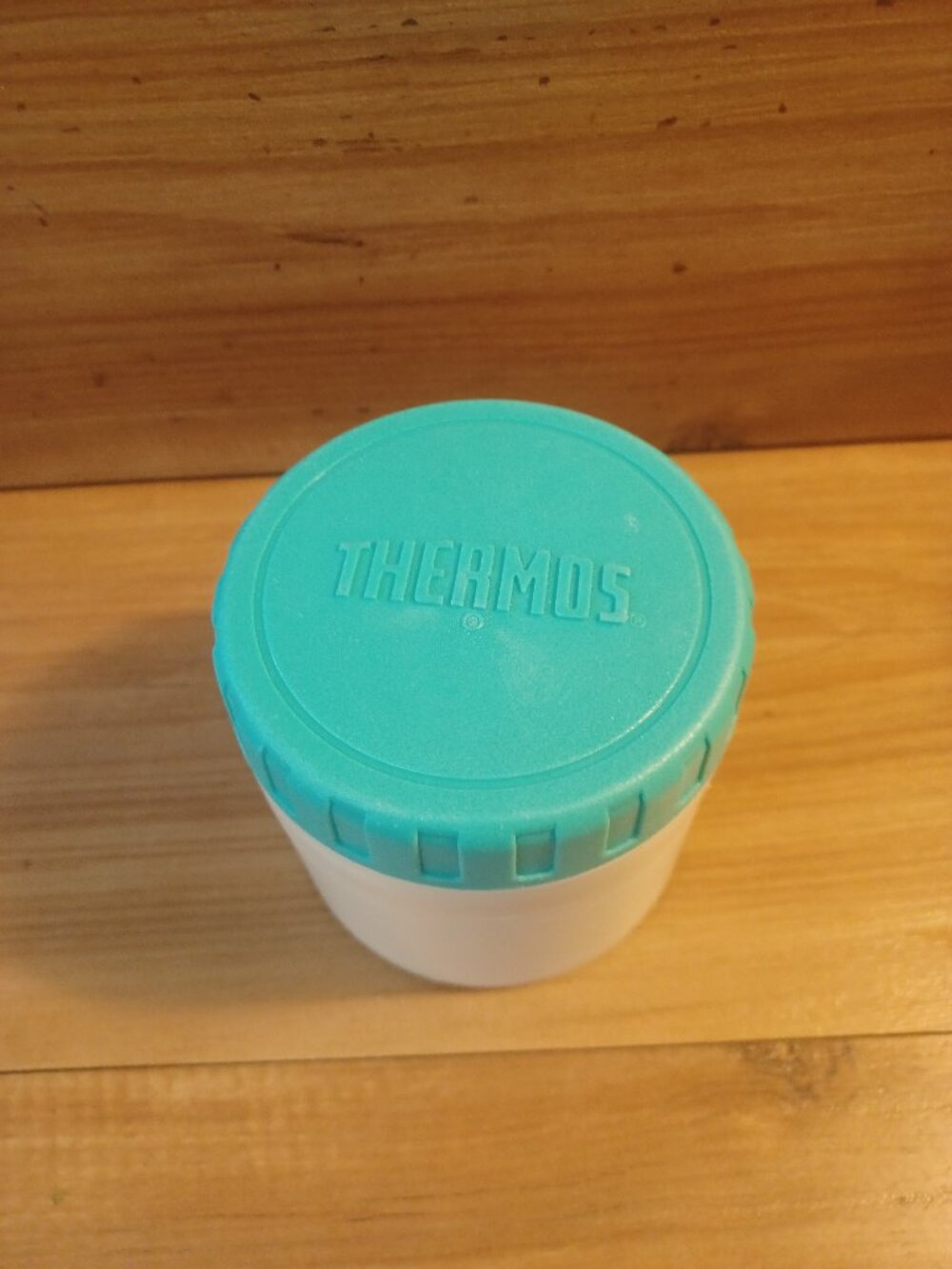 Vintage Thermos Insulate White Jar Soup Container Green Lid 8oz